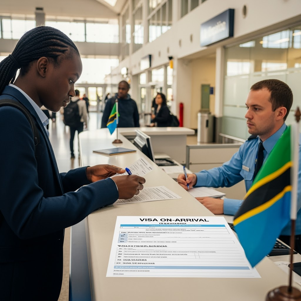 Comptoir d'immigration aéroport Tanzanie