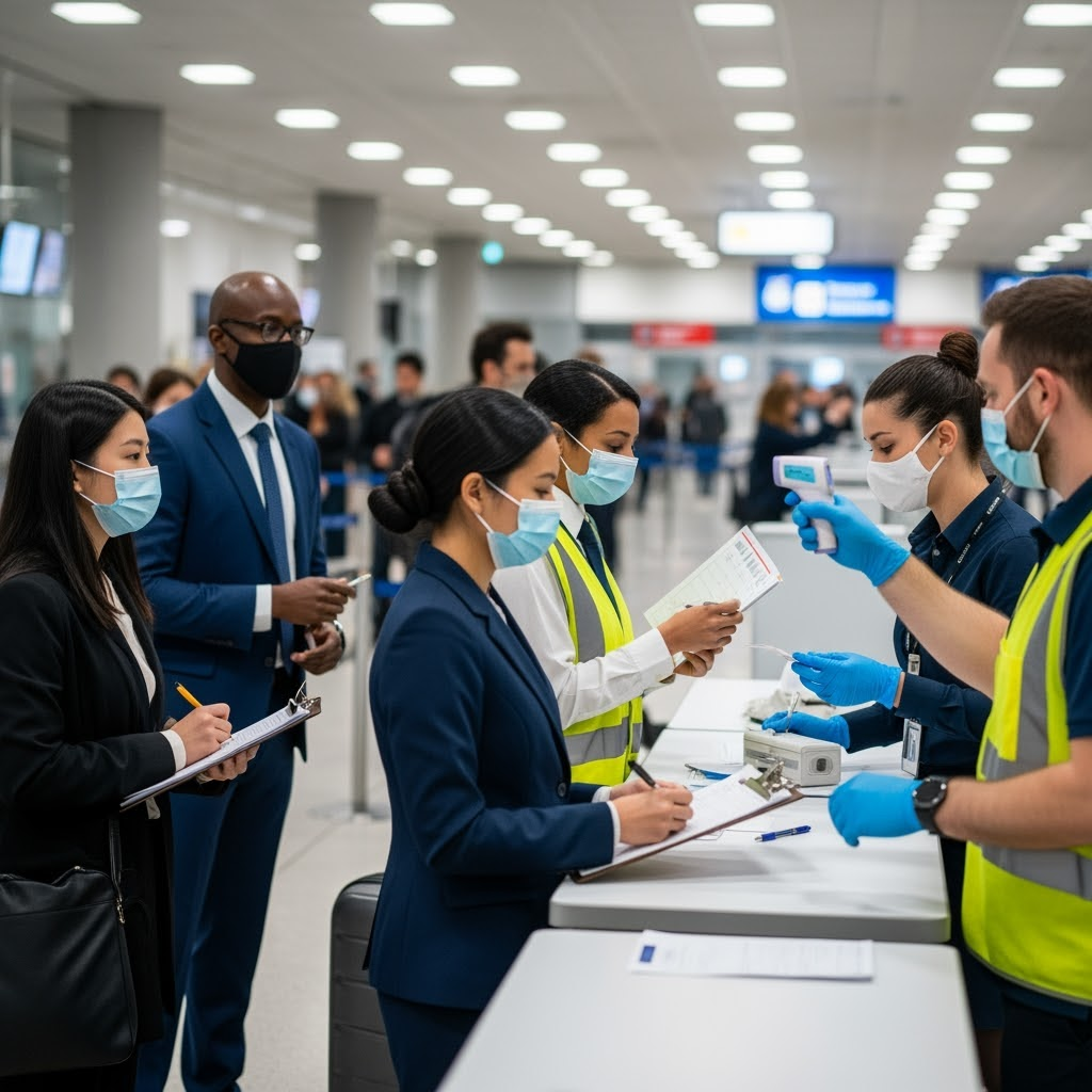 Contrôle sanitaire à l'aéroport
